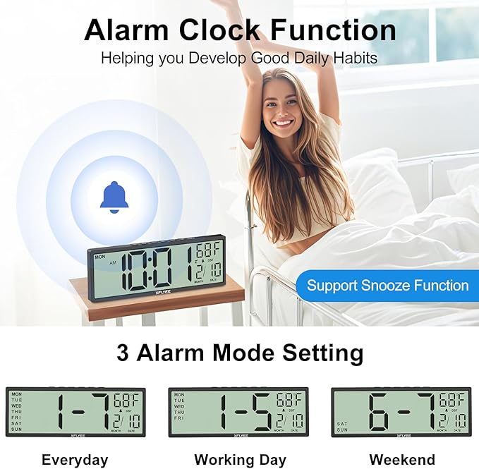 14.5'' Large Digital Wall Clock Battery Operated