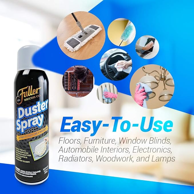 Fuller Brush Duster Spray – 15.5 oz Multi Surface Dust Removing Sprayer - Safe Household Cleaning For Floors, Furniture, Blinds & Car Interiors (Pack of 1)