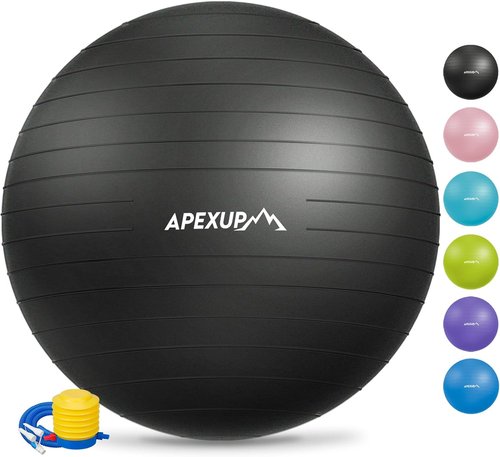 APEXUP Yoga Ball - 65cm Adjustable Weighted Vest for Men with 20lbs Weights & Reflective Stripe