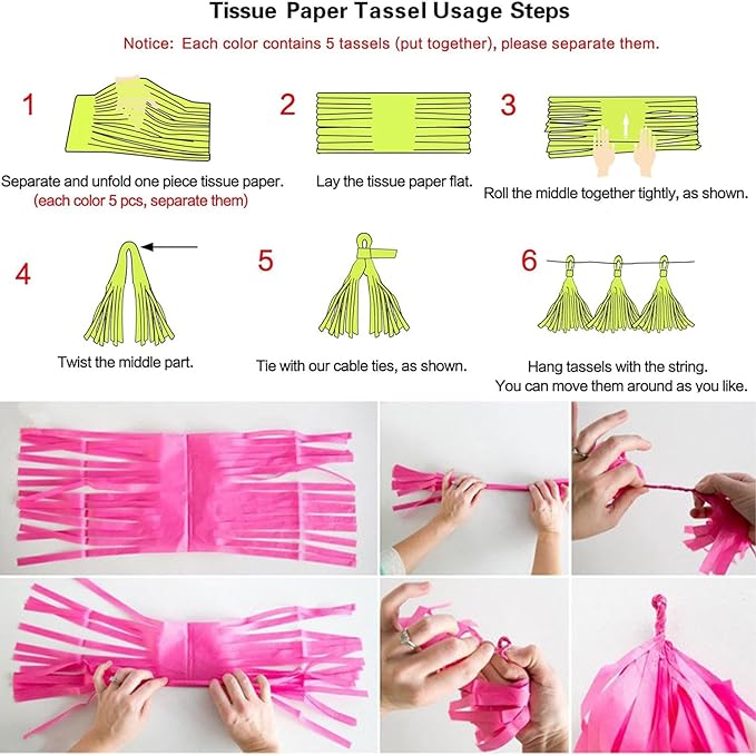 We Moment Gender Reveal Tissue Paper Tassel Banner for Wedding,Birthday,Baby Shower Party Decorations，DIY Kits，Pink，Blue，Silver，15PCS