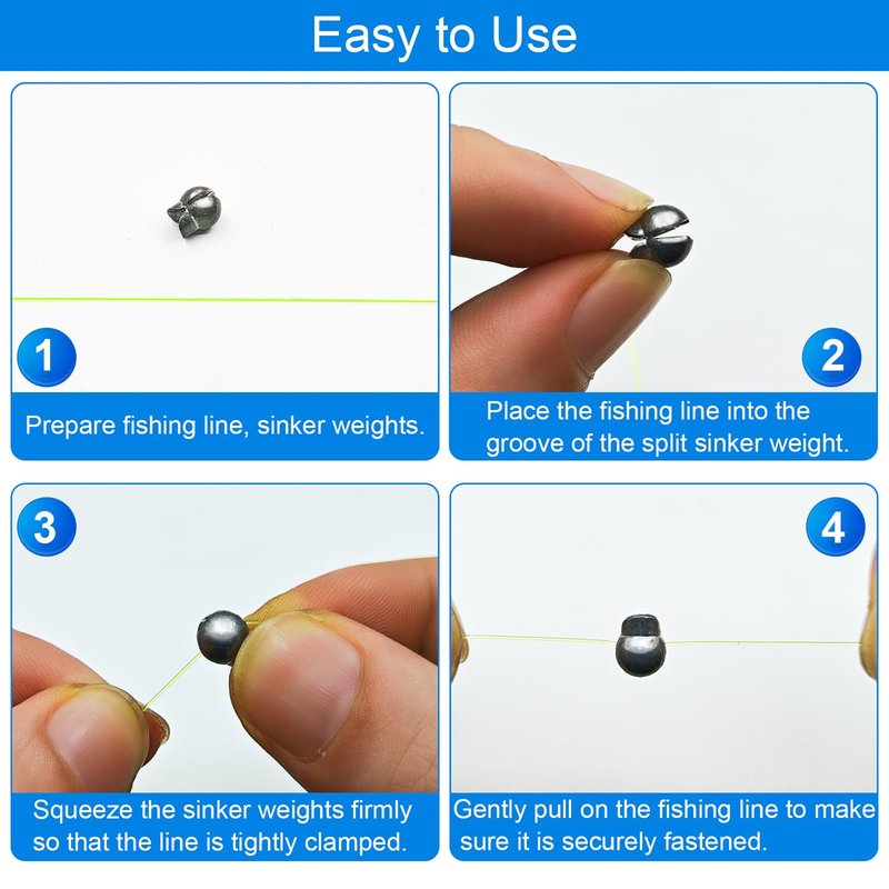 SANWEAL120PCS/200PCS Fishing Weights Sinkers - Premium Split ShotFishing Weights Sinkers - Round Removable Fishing Sinkers - 5/6 Sizes