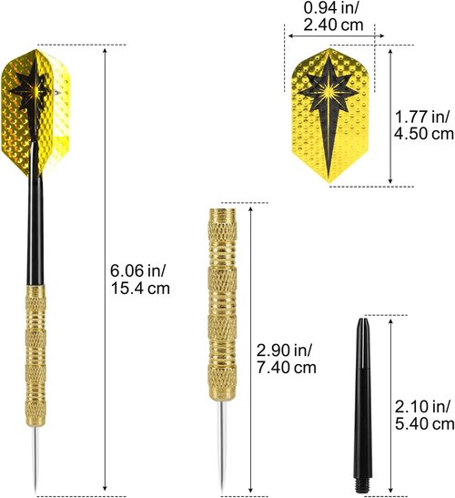 Accmor Steel Tip Darts - 18 Grams Professional Metal Darts Set for Dartboard Play