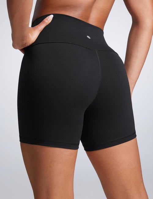 CRZ YOGA Biker Shorts - High Waisted 4'' Athletic Shorts for Yoga, Gym & Running | Tummy Control