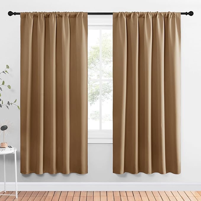NICETOWN Window Curtains Blackout Drapes, 1 Pair, 52 by 72-Inch, Thermal