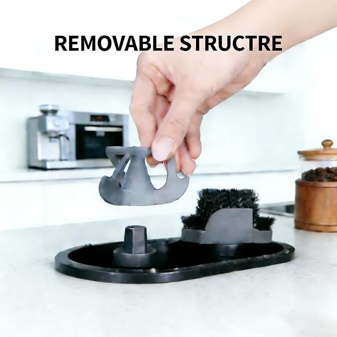 Premium Espresso Clean Holder，Coffee Portafilter Cleaning Kit，Automatic Knock Box Cleaner for 51/53/58mm, Easy Cleaning of Your Coffee Puck (1Pcs)，Electric Automatic Knock Box Cleaner (THREE)