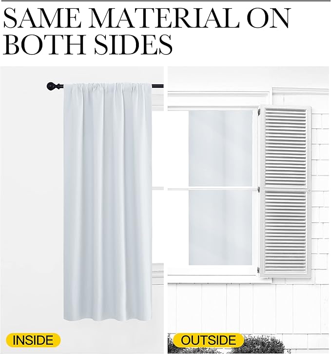 NICETOWN Greyish White Window Curtain Panels