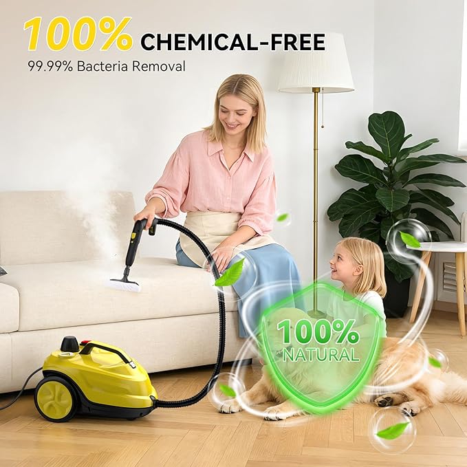Steam Cleaner, Handheld Steam Cleaner - 2000W High Pressure 73PSI Portable Steamer with 68oz Tank & 24 PCS Accessories for Home Use, Car Detailing, Floor, Kitchen, Bathroom, Windows, Grout, Sofa