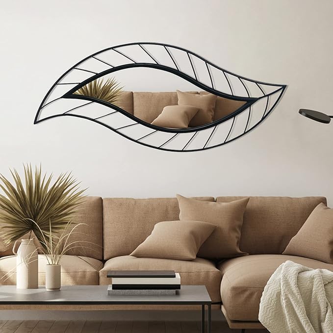 ironsmithn Decorative Wall Mirror, Leaf Teardrop Mirror