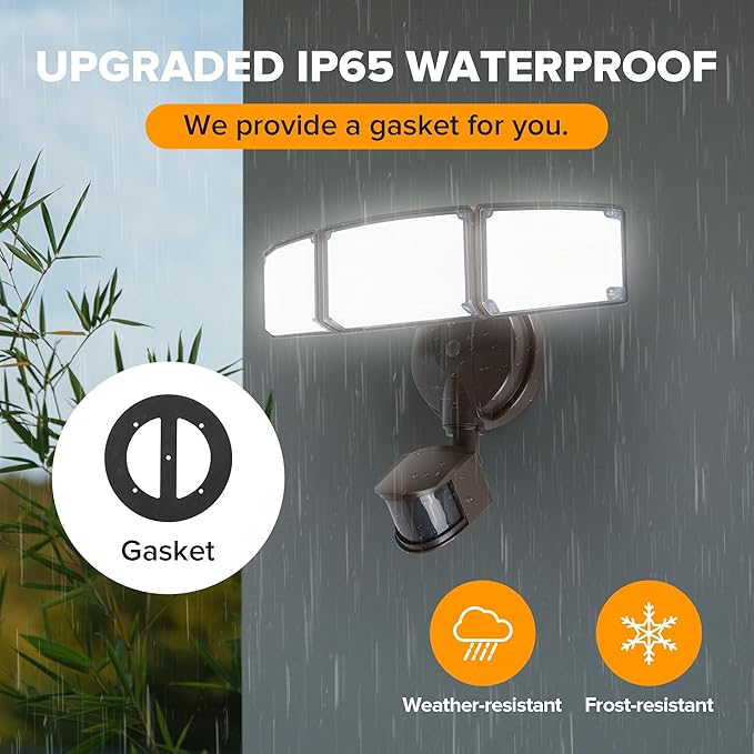 LUTEC 2 Pack 72W 7500LM LED Security Lights Motion Sensor Light Outdoor