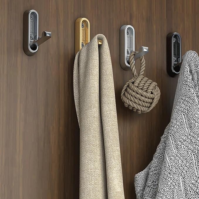 2PCS Foldable Wall Hooks, Flip Down Design
