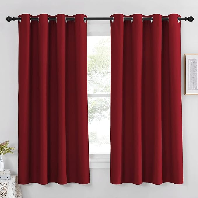 NICETOWN Room Darkening Blackout Red Curtain