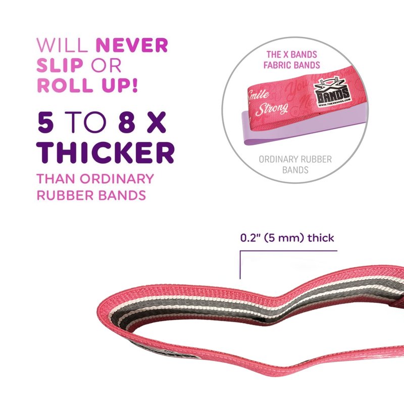 THE X BANDS Booty Bands - Heavy Resistance Bands - Booty Band - Yoga Bands - Legs Workout - Yoga Burn Booty Challenge - Butt Builder - Booty Loop Bands - Resistance X Bands - 40 lb Pink L/XL