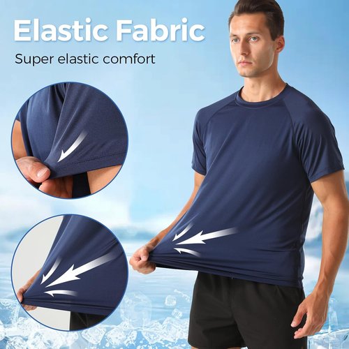 HYCOPROT Men's Quick Dry Athletic T-Shirts - Moisture Wicking Short Sleeve Gym Tees for Running & Casual Wear