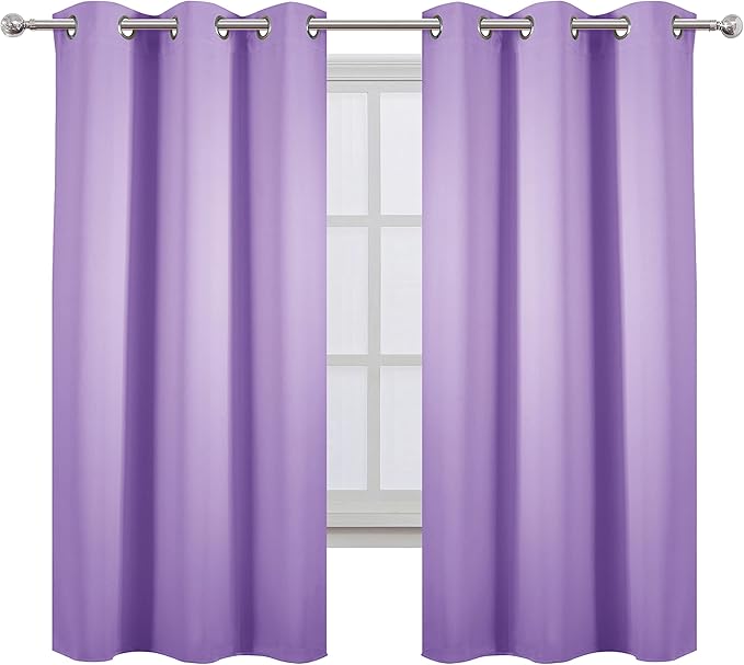 LEMOMO Lavender Blackout Curtains 42 x 63 Inch Length/Set of 2 Curtain