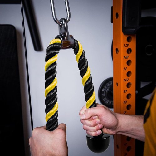 Deluxe Tricep Rope - Non-Slip Cable Attachment for Easy Grip | 27 & 36 Inch Length for Gym Workouts