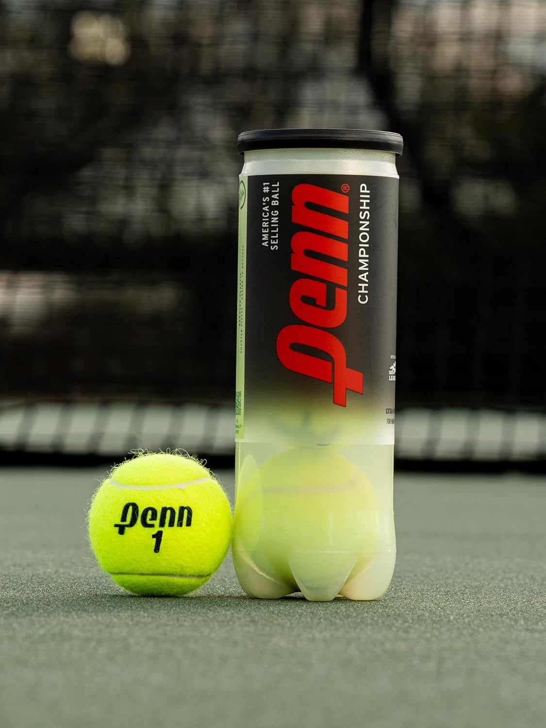 Penn Championship Tennis Balls - Extra Duty Felt Pressurized 3-Count Pack | Ideal for All Court Surfaces