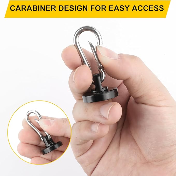 DIYMAG Black Magnetic Hooks,70LBS Strong Heavy Duty Neodymium Magnet Hooks ，Strong Magnetic Hooks for Hanging at Home, Office Locker, Workplace, Refrigerator, Cruise Ship or Travel, 15Pack