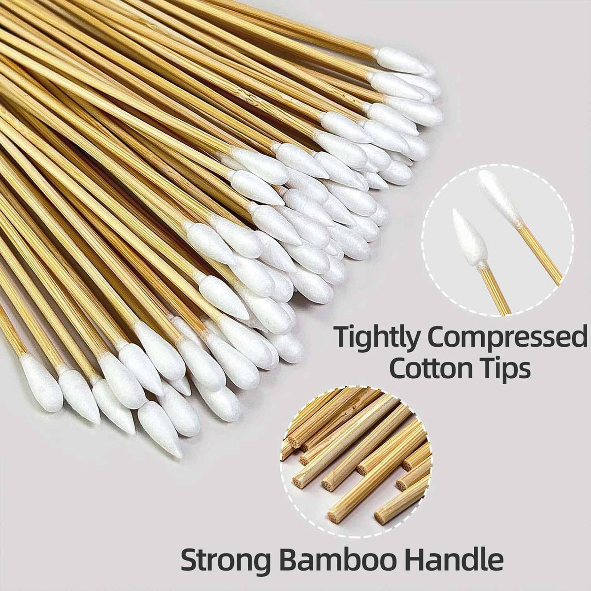 Skiennix Gun Cleaning Swabs - 500 PCS Lint-Free Cotton with 6" Sturdy Bamboo Sticks | Versatile for Firearms, Electronics & Makeup