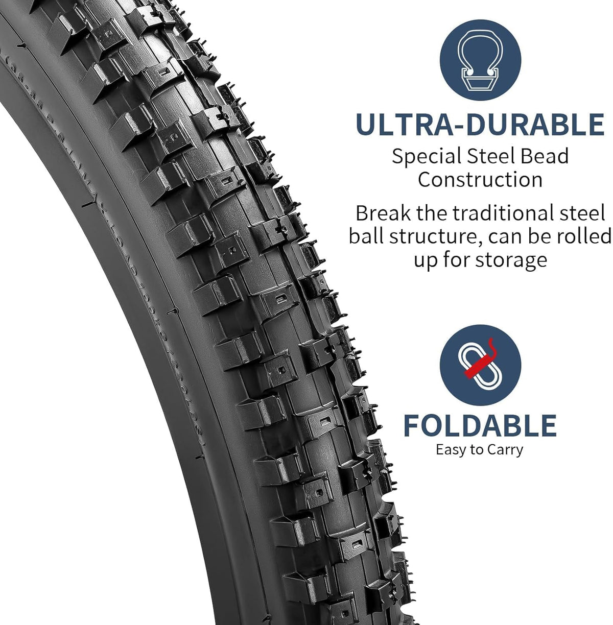 YUNSCM 26" Mountain Bike Tires - Heavy Duty 26x2.30 Tubes | Off-Road Compatibility & Schrader Valve