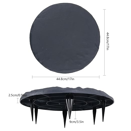 4Pcs Large Stepping Stones Outdoor Garden Walkway, Durable Plastic Pavers for Patio, Pathway, and Landscaping, Weatherproof Stepping Stones with Ground Stakes for Easy Installation