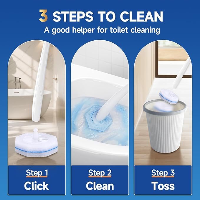 20 Count Toilet Wand Refills Compatible for Clorox, 5X Cleaning Power Toilet Bowl Cleaners & High-Density Disposable Toilet Brush Scrubber - No Falling Apart, Instant Foam Cleaning