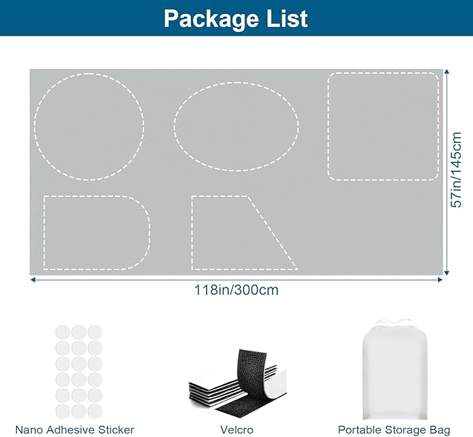 100% Blackout Curtains for Bedroom, Portable DIY Window Blinds, No Drill Window