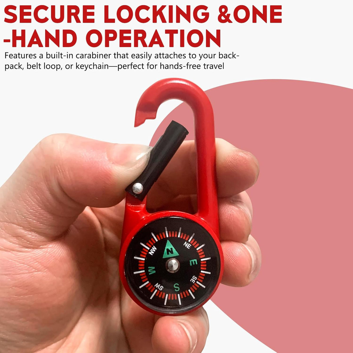 Skiennix Mini Pocket Compass Keychain - Lightweight & Portable for Hiking, Camping, Fishing