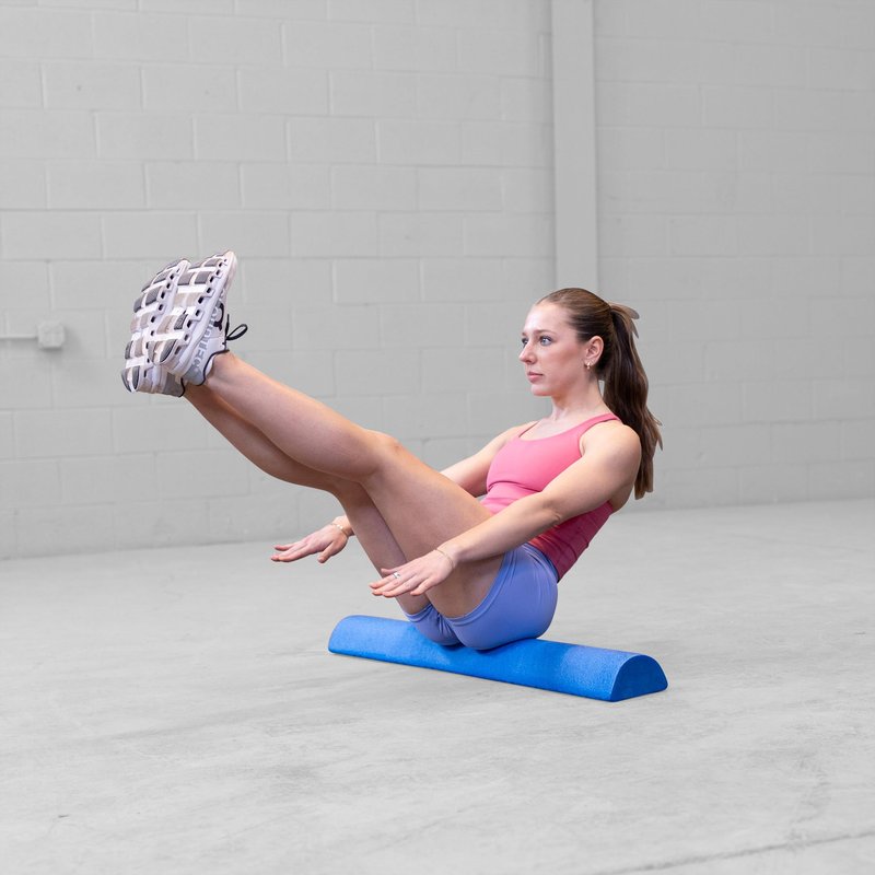 Body-Solid Tools Half Foam Roller - Ideal for Physical Therapy, Exercise and Balance Training, 1/2 Foam Roller Half Round Design, 36 Inch Length, Blue