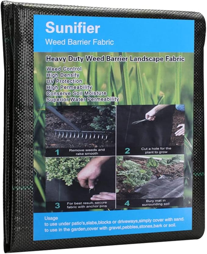 Weed Barrier Landscape Fabric Heavy Duty，Garden Fabric Weed Barrier，Black Mulch for Landscaping, Weed Blocker Fabric Garden Bed Cover Garden Supplies (5ft x 60ft)