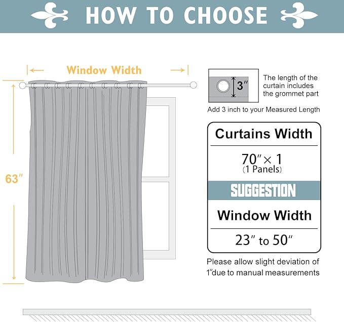 ChrisDowa Brownout Curtains 70 inches Wide