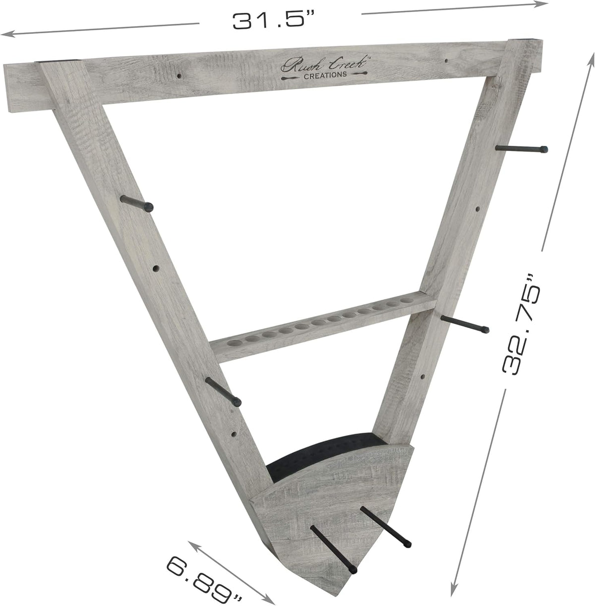 Rush Creek Creations Wall Mounted Bow and Arrow Display Rack for Hunting & Archery Accessories Real Tree 3-Bow Holder & 12-Arrow Storage Handcrafted Small Bows & Big Bow Hanger w/Arrow Holders