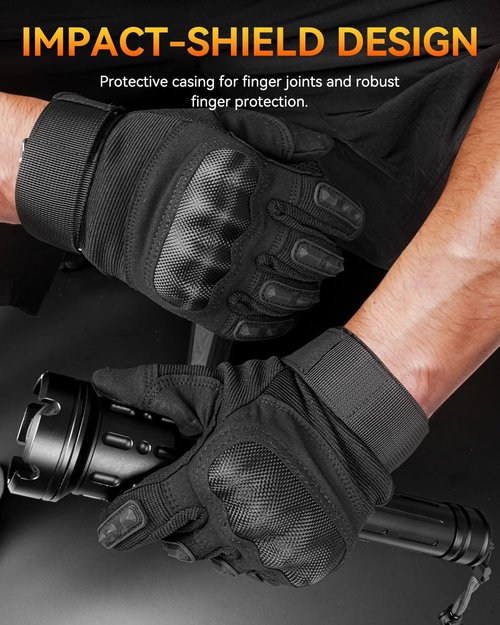 KUMGIM Tactical Motorcycle Gloves - Touchscreen Black Hard Shell for Men & Women | Outdoor Sports & Work