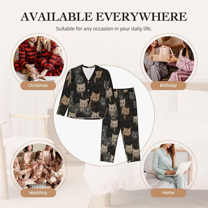 Retro Bee And Floral Women'S Pajama Sets Ultra-Soft Printed Sleepwear