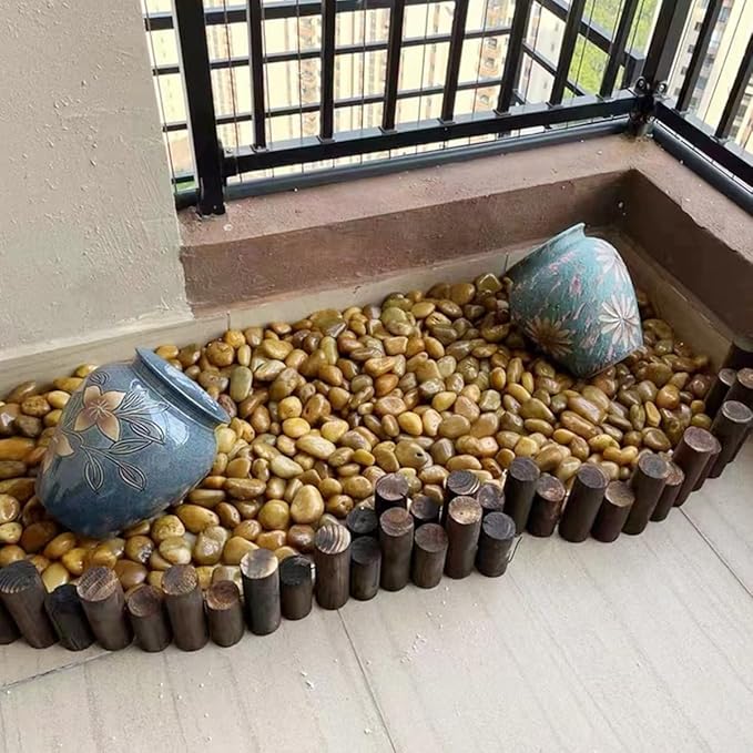YISZM Rocks for Plant 2lbs, Yellow River Rocks 1-2 Inch Natural Pebbles for Indoor Plants, High Polished Decorative Stones Vase Filler Fish Tank Aquariums Landscaping Garden