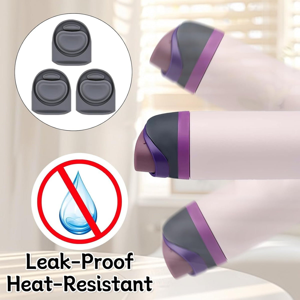 Owala | 3-Pack Replacement Rubber Stopper Seals for FreeSip Water Bottles - Durable Silicone Caps