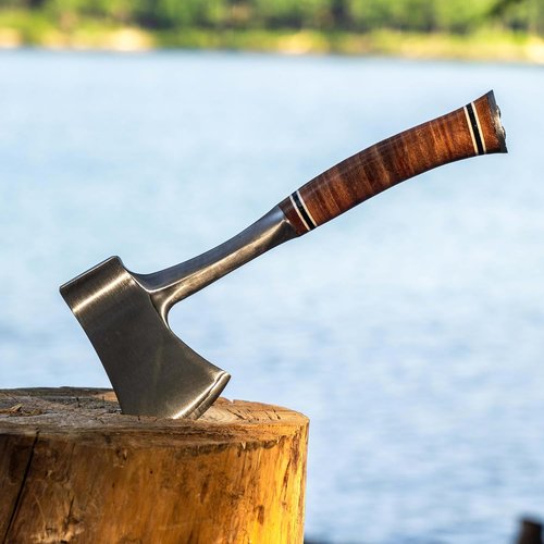 ESTWING 14" Sportsman's Axe - Forged Steel Camping Hatchet with Leather Grip