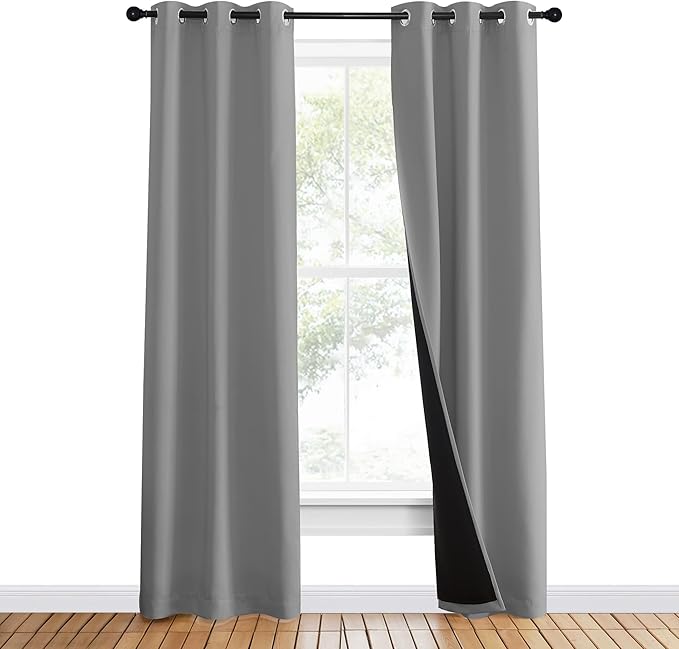 NICETOWN Full Shade Curtain Panels, Pair of Energy Smart & Noise Blocking Out