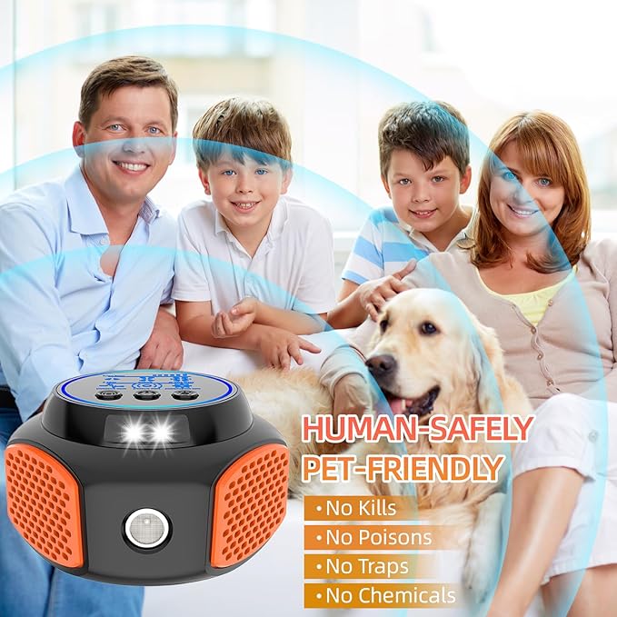 2026 Ultrasonic Mouse Repellent Plug in Indoor Pest Control for Rodent Mice Rat Squirrel Bat Roach Spider Ant Bug,Electronic Repellent Device Mouse Traps for Basement House Kitchen Garage 2pack