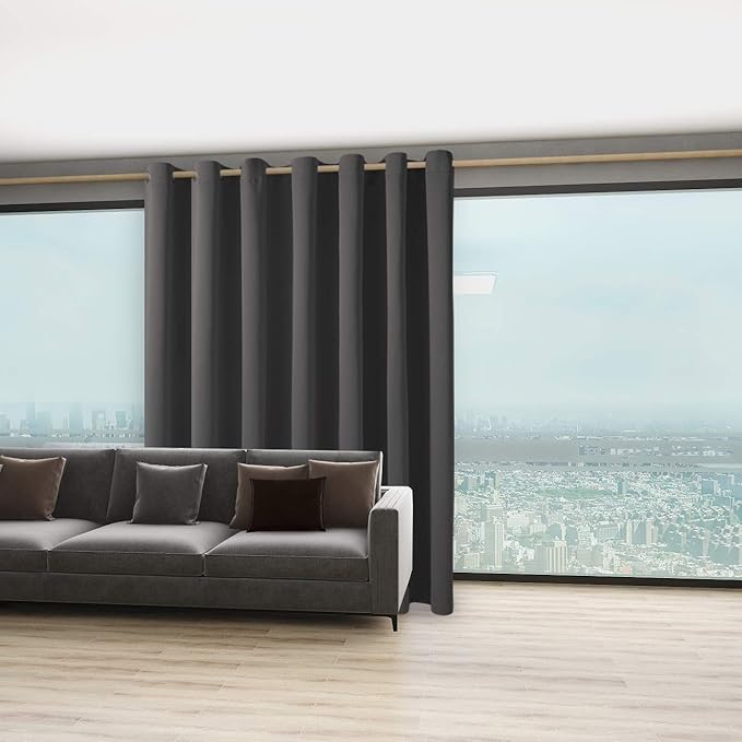 BONZER Extra Wide Room Divider Curtain Total Privacy Wall Grommet Top Thermal