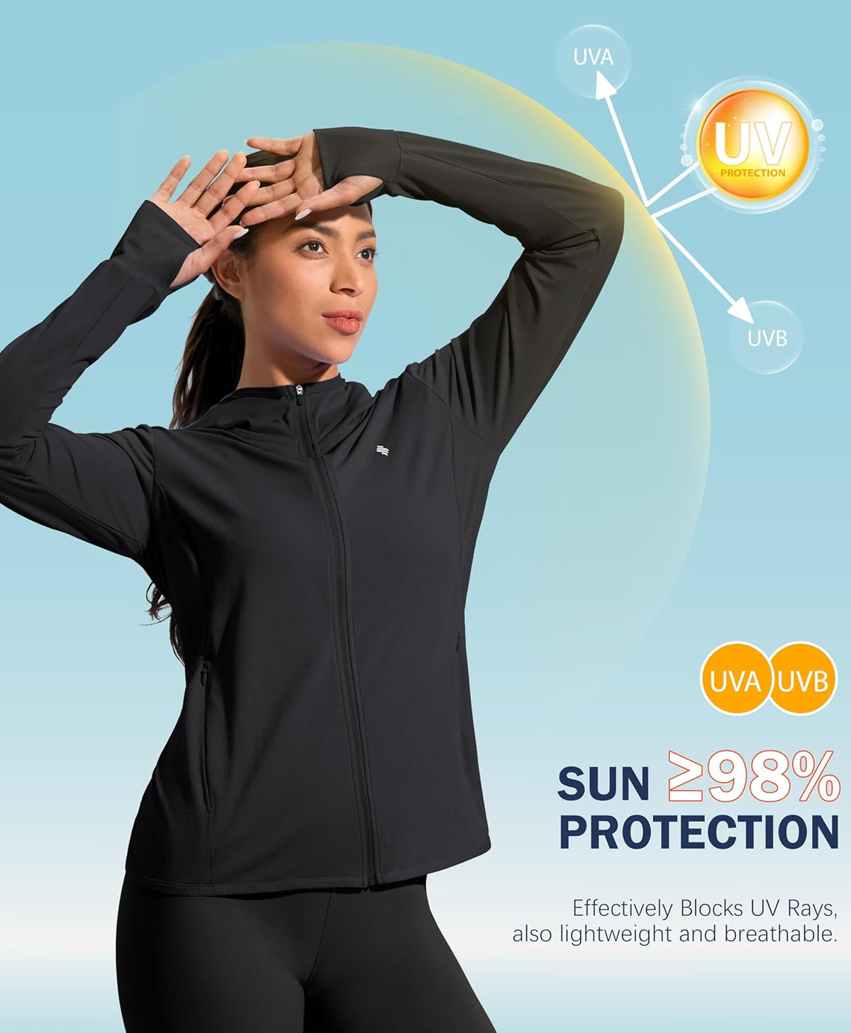 Soothfeel Women's Lightweight UPF 50+ Sun Protection Hoodie Jacket | Perfect for Hiking & Outdoor Activities