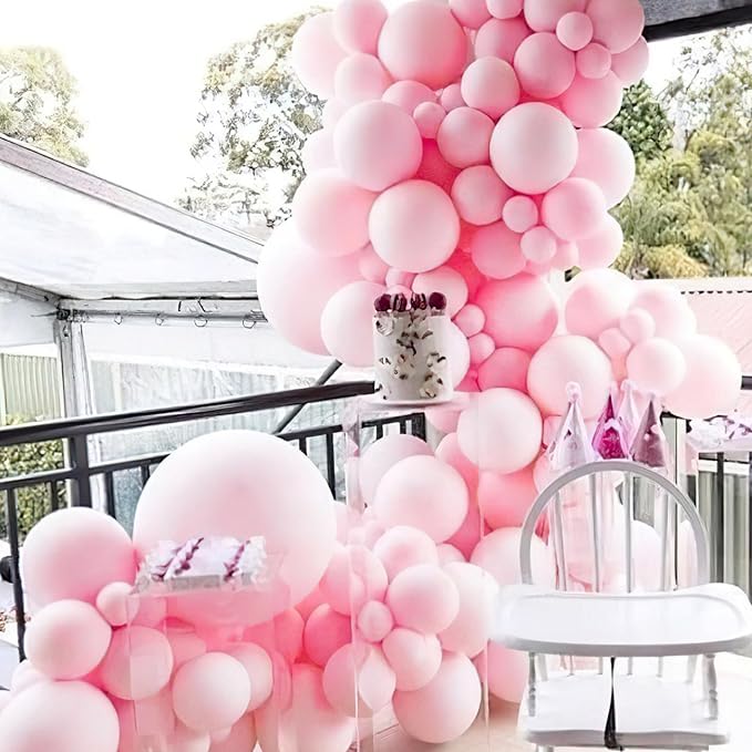 PartyWoo Baby Pink Balloons 155 pcs Different Sizes of 18 12 10 5 Inch Pastel Pale Light Pink Balloons Arch Kit Garland for Baby Shower Gender Reveal Birthday Princess Party Decorations Pink-Q05