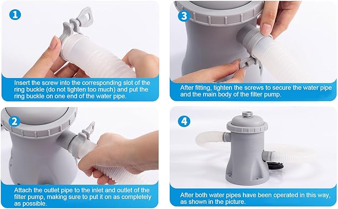 Clear Cartridge Filter Pump, 330 Gallon Ground Swimming Pool Filter, Electric Pool System, Water Filters Pump for Garden, Patio, Pools Cleaning