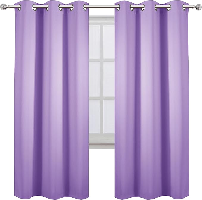 LEMOMO Lavender Thermal Blackout Curtains/42 x 72 Inch/Set of 2 Panels Room