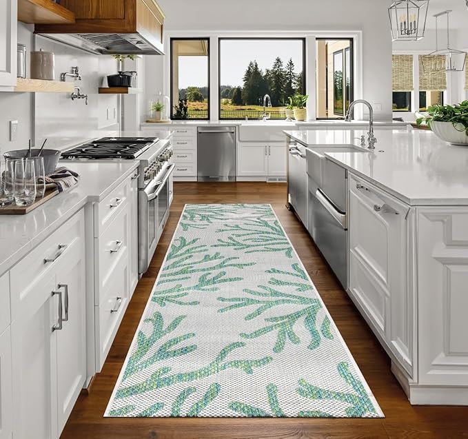 Keen Home Design Terrace Outdoor Runner Rug - 2x6 Washable Indoor/Outdoor Rug for Patio, Kitchen, Balcony, Beach, Garden, Deck and Porch, Size: 2'2"x5'7"