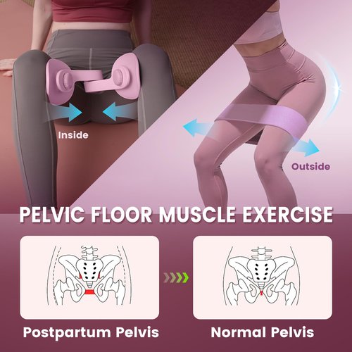 JOYFIYU Thigh Trainer Thigh Exerciser&Resistance Bands，Thigh Toner，Inner Thigh Exercise Equipment，Kegel Exercise Products for Women Tightening，Thigh Exercise Equipment Upgrade 26 Pounds (Pink)