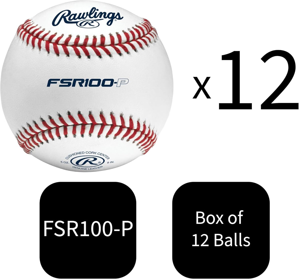 Rawlings Practice Baseballs - R100-P & FSR100-P | Ideal for Collegiate, High School & Youth Play