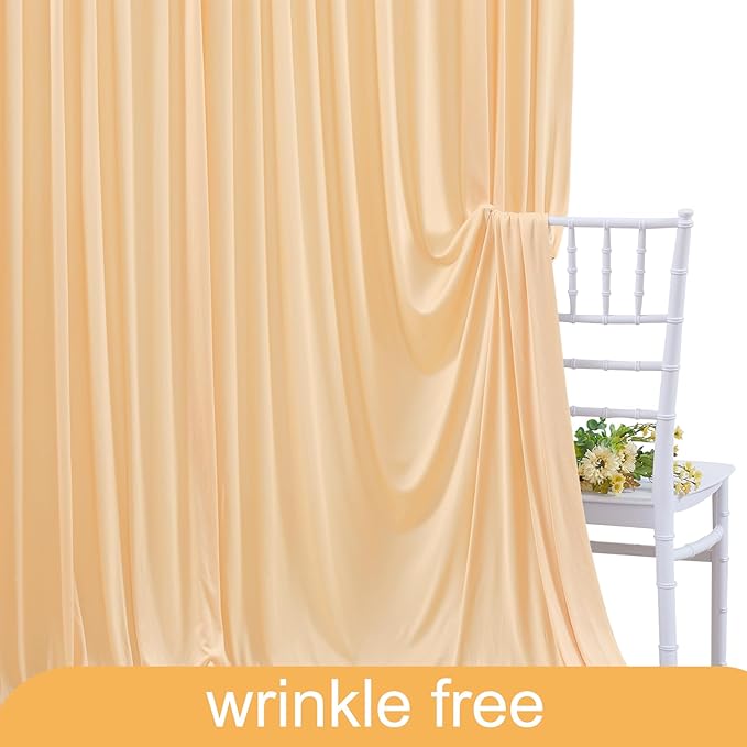 20x10 Dark Champagne Backdrop Curtain for Parties Wedding Baby Shower Wrinkle Free Photo Curtains Backdrop Drapes Fabric Decoration for Bridal Shower 5ft x 10ft,4 Panels