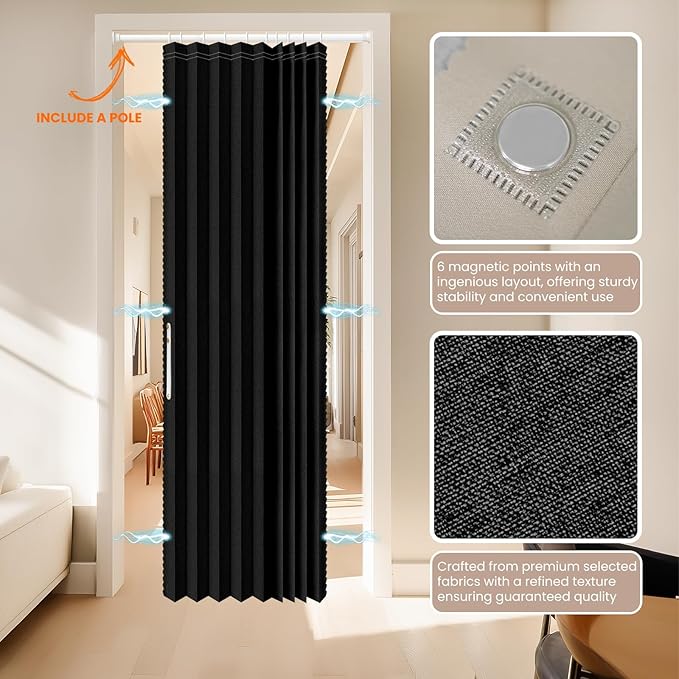 AJAZZ Blackout Sliding Door Curtains