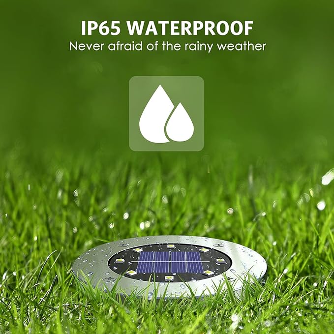 OULONGER 4.6inch Solar Lights Outdoor Waterproof,12Pack Solar Lights for Outside,Solar Garden Lights Landscape Lighting for Patio Pathway Lawn Yard Deck Driveway Walkway(White Light)