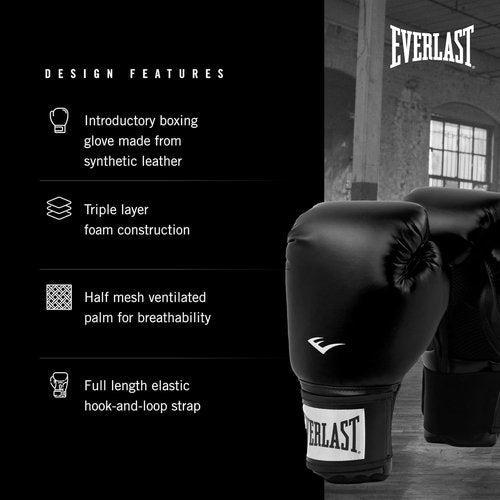Everlast Prostyle 2 Boxing Gloves - Secure Fit Training Gloves for Men & Women | Heavy Bag & Speedbag Use